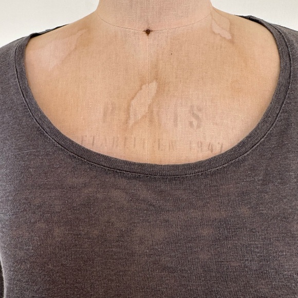 White Company gray linen knit, long sleeve sweater - Picture 9 of 11